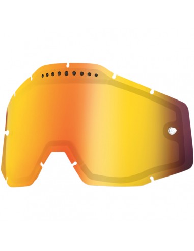 MIRROR RED VENTED DUAL REPLACEMENT LENS FOR 100% GOGGLES
