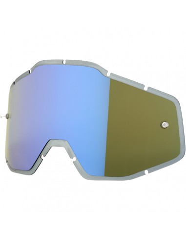 MIRROR BLUE/SMOKE ANTI-FOG INJECTED REPLACEMENT LENS FOR 100% GOGGLES