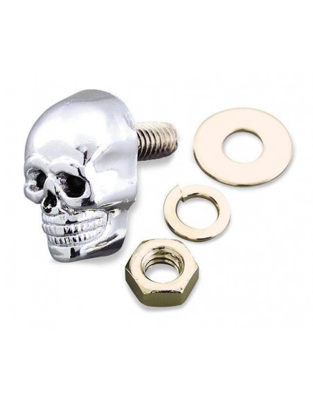 Tornillo matricula de calavera dorado skull